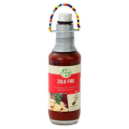 Fair trade kořeněná omáčka Zulu Fire z Jihoafrické republiky