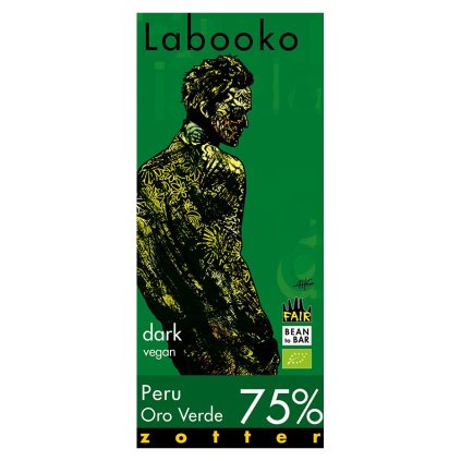 Fair trade bio hořká čokoláda Zotter Labooko Peru Oro Verde 75 % kakaa