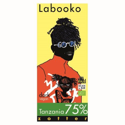 Fair trade bio hořká čokoláda Zotter Labooko Tanzanie 75 %
