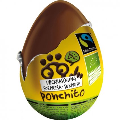 Fair trade bio čokoládové vajíčko Ponchito