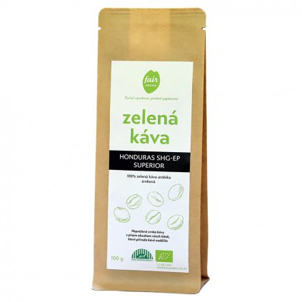 Fair trade bio zelená káva Honduras zrnková 100 g