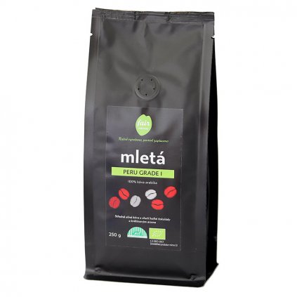 Fair trade bio mletá káva Peru Grade 1, 250 g