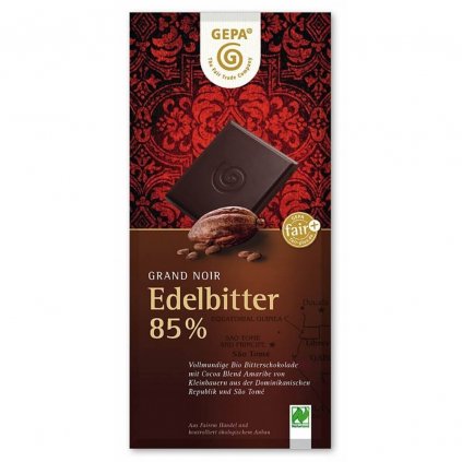 Fair trade bio hořká čokoláda Gepa s 85 % kakaa