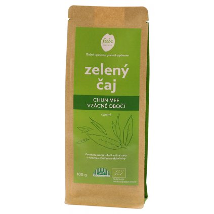 Fair trade bio zelený čaj Chun mee Vzácné obočí z Číny sypaný