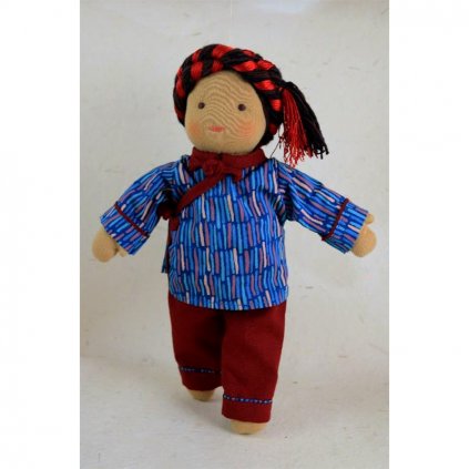 Fair trade ručně šitá hadrová panenka Dolls4Tibet Norbu