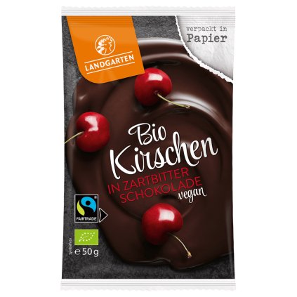 Fairtrade bio třešně v jemně hořké čokoládě, 50 g