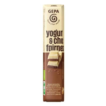 Fair trade bio čokoládová tyčinka fairness z mléčné a bílé jogurtové čokolády, 45 g