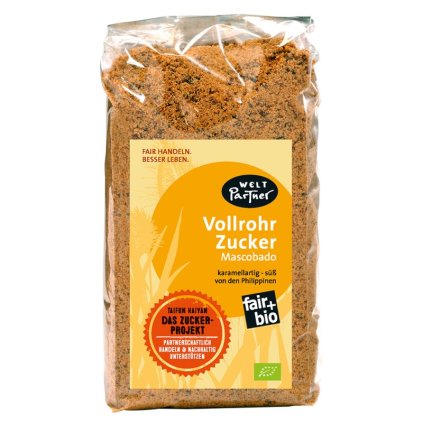 Fair trade bio nekrystalizovaný třtinový cukr Muscovado z Filipín, 1000 g