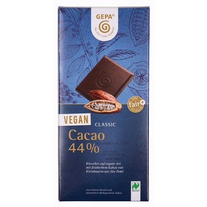 Fair trade bio veganská mléčná čokoláda se 44 % kakaa