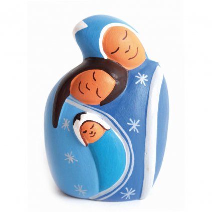 Fair trade ručně dělaná Svatá rodina z Peru, keramika, 9 cm