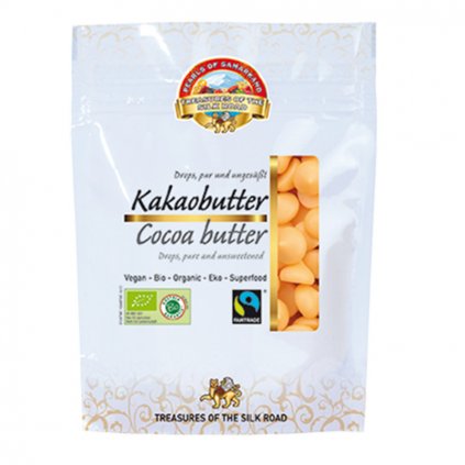Fairtrade bio kakaové máslo z Peru ve tvaru kapek, 100 g
