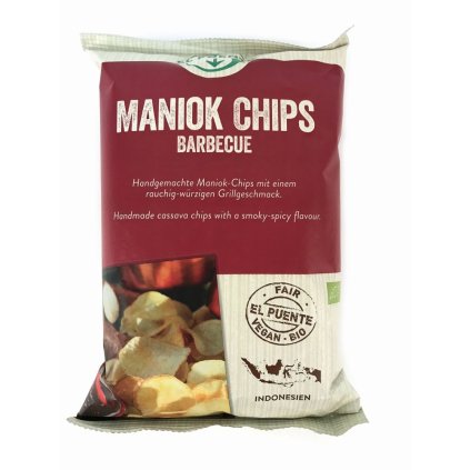 Fair trade bio maniokové chipsy s kořením barbecue, 30 g