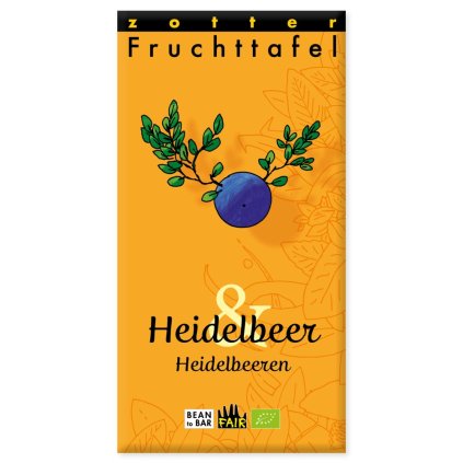 Fair trade bio borůvková čokoláda Zotter s borůvkami, 70 g