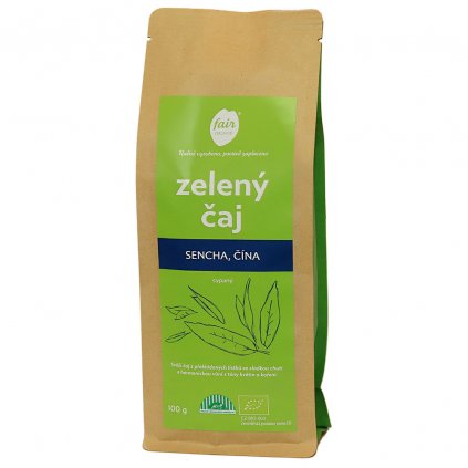 Fair trade bio zelený čaj Sencha z Číny, sypaný, 100 g