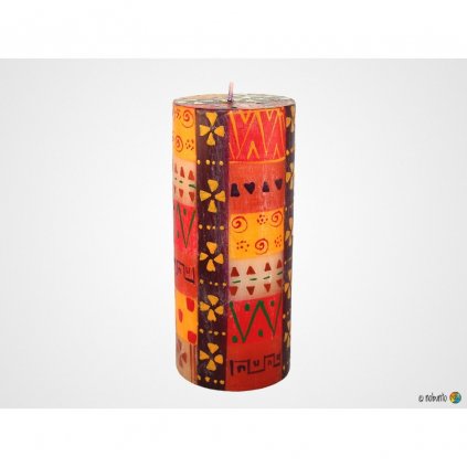 Nobunto Fair trade sloupová svíčka Indabuko z Jižní Afriky, 8x20 cm