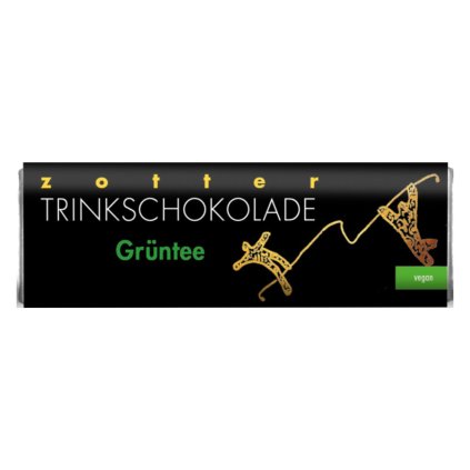Fair trade bio horká vegan čokoláda Zotter s čajem matcha, 22 g