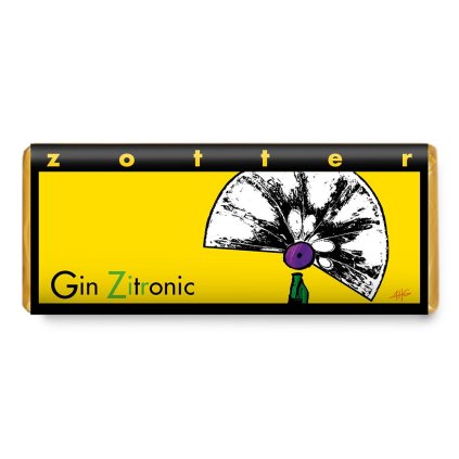 Fair trade bio mléčná čokoláda Zotter Gin a citrón, 70 g