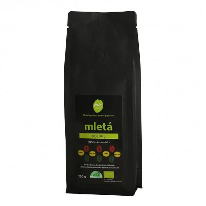 Čerstvě pražená fair trade bio mletá káva Bolívie, 250 g