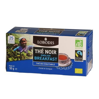 Fairtrade bio černý čaj English Breakfast, porcovaný 25 x 2 g