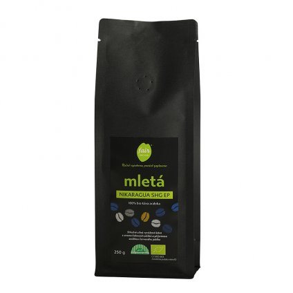 Čerstvě pražená fair trade bio mletá káva Nikaragua SHG, 250 g
