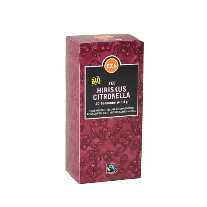 Fair trade bio ibiškový čaj s citrónovou trávou z Keni, sáčky 20 x 2 g