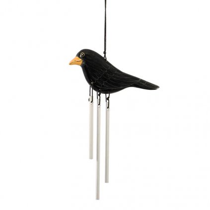 Fair trade zvonkohra černý ptáček z Bali, 15 cm