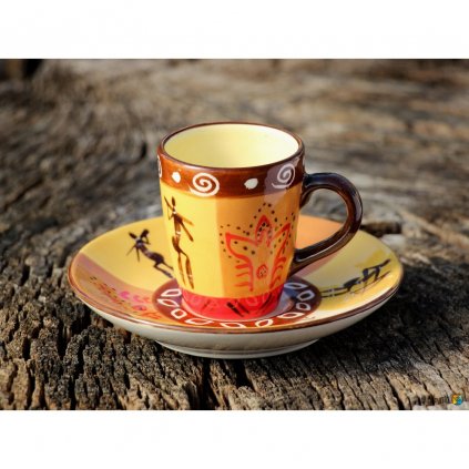 Fair trade espresso šálek a podšálek Nobunto Damisi, 65 ml
