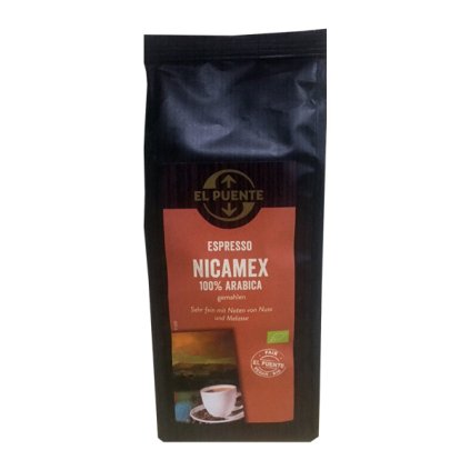 Bio mletá káva Nicamex espresso, 250 g