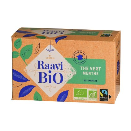 Fairtrade bio zelený čaj s mátou, sáčky 20 x 1,8 g