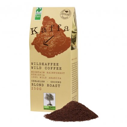 Fair trade bio mletá divoká káva Kaffa, světle pražená, 250 g