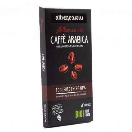 Fair trade bio hořká čokoláda Mascao s kávou arabica, 100 g