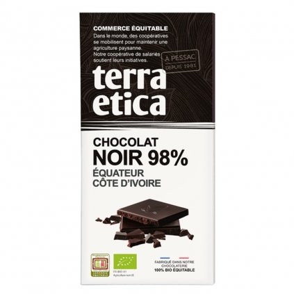 Fair trade bio hořká čokoláda Ethiquable Ekvádor 98 %, 100 g