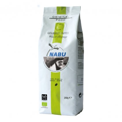 Fair trade bio zrnková divoká gourmet káva Nabu, vídeňské pražení, 250 g