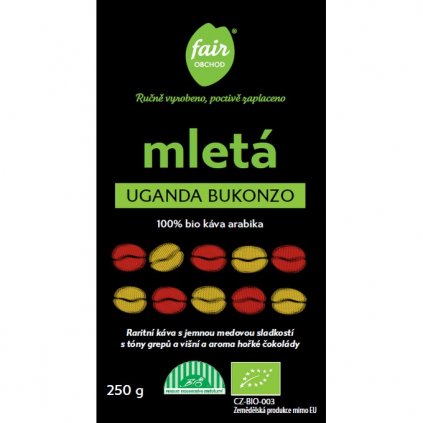 Fair trade bio mletá káva Uganda Bukonzo, 250 g