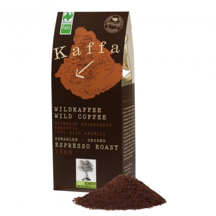 Fair trade bio mletá divoká káva Kaffa espresso, 250 g