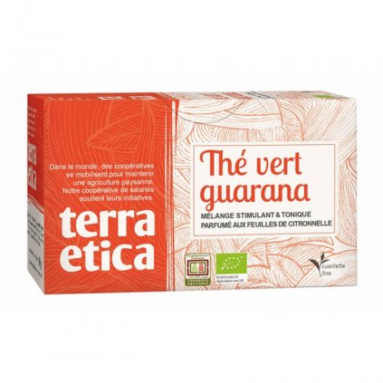 Fair trade bio zelený čaj s guaranou ze Šrí Lanky, sáčky 20 x 1,8 g