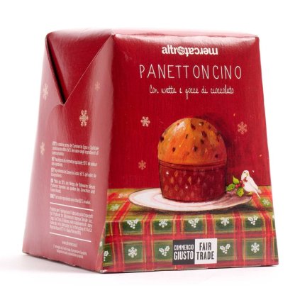 Fair trade vánoční Panettoncino s čokoládou a hrozinkami, 100 g