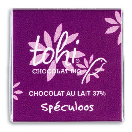 Fairtrade bio mléčná mini čokoláda Tohi se sušenkami speculoos, 4,5 g