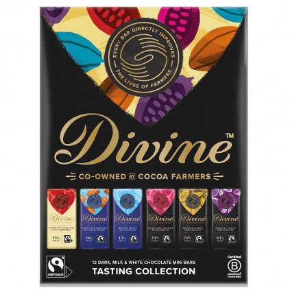 Fairtrade dárková kolekce 12 čokolád Divine, 180 g