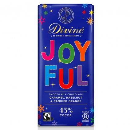 Fairtrade velká radostná mléčná čokoláda Divine Joyful, 180 g