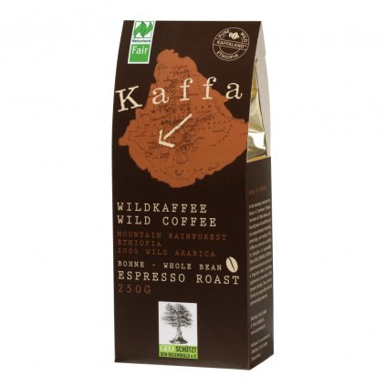 Fair trade bio zrnková divoká káva Kaffa espresso, 250 g