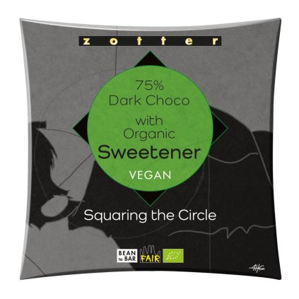 Fair trade bio hořká čokoláda Zotter se 75 % kakaa slazená erythritolem, 70 g