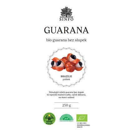 Fair trade bio Guarana bez slupek z Brazílie prášek, 250 g