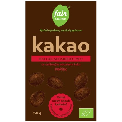 Fair trade bio kakaový prášek holandského typu, 250 g
