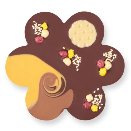 Fair trade bio květ z mléčné čokolády Zotter s meruňkami a mandlemi