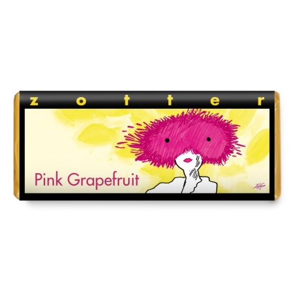 Fair trade bio plněná mléčná čokoláda Zotter Růžový grapefruit, 70 g