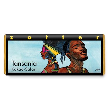 Fair trade bio plněná hořká čokoláda Zotter Tanzanské kakaové safari, 70 g