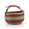 Fair trade bolga koš z Ghany, různé barvy, kulatý, 3
