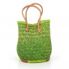 Fair trade stahovací taška z trávy juncus z Madagaskaru, zelená