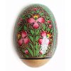 Fair trade dřevěné malované vejce Secese z Indie, tyrkysové s květinami